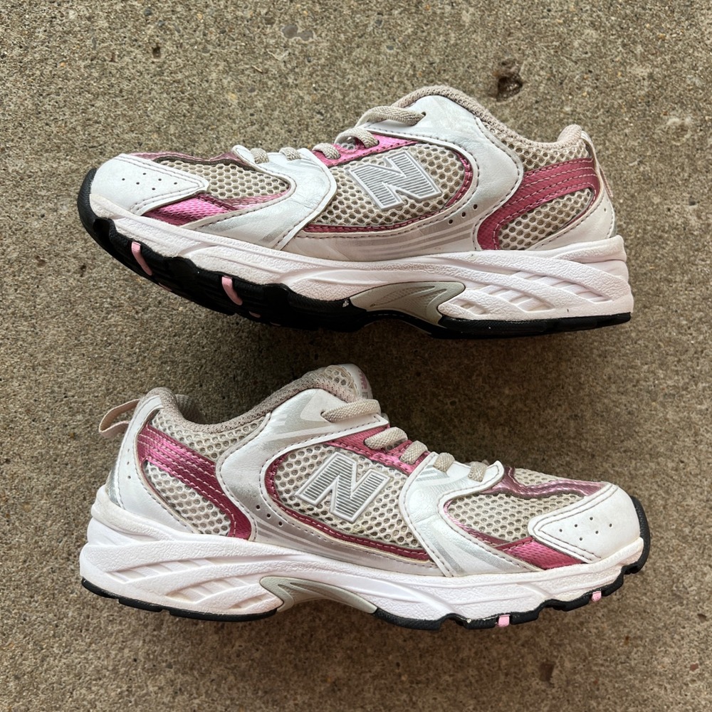 New Balance 530 White Pink Metallic Running Sneakers PZ530RK Kids Sz 1.5Y casual - Picture 3 of 9